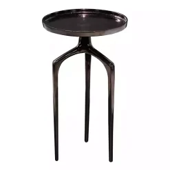 Kirklands Home Accent & End Tables|Metal Round Tripod Accent Table Black