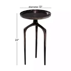 Kirklands Home Accent & End Tables|Metal Round Tripod Accent Table Black