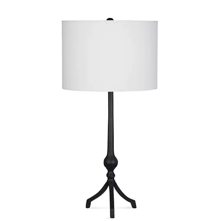 Kirklands Home Table Lamps|Black Metal Samantha Table Lamp White