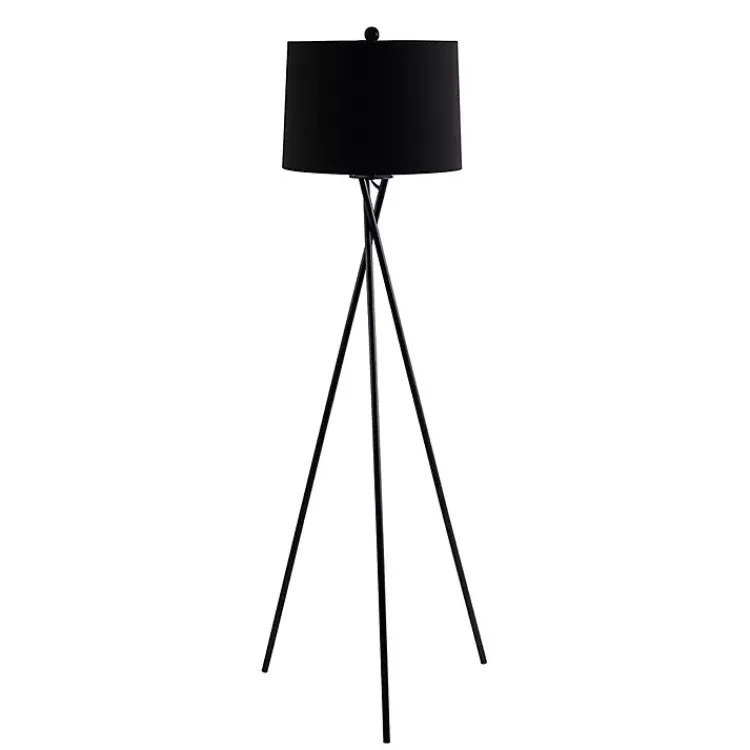 Kirklands Home Floor Lamps|Metal Tripod Twist Floor Lamp Black