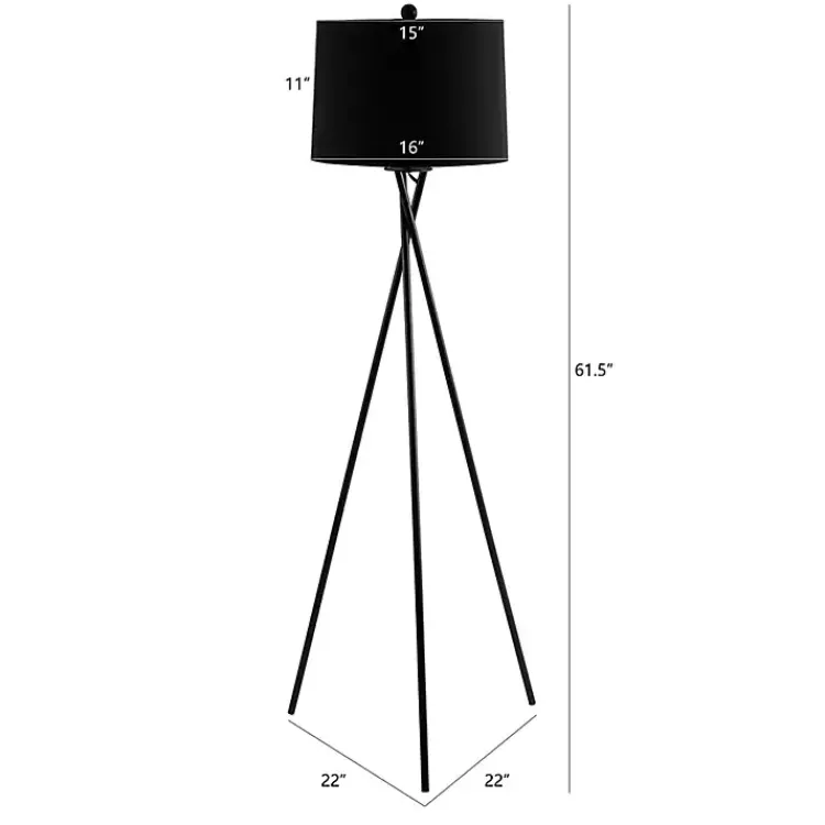 Kirklands Home Floor Lamps|Metal Tripod Twist Floor Lamp Black
