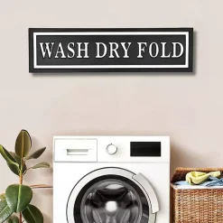 Kirklands Home Wall Quotes & Signs|Black Metal Wash Dry Fold Wall Sign