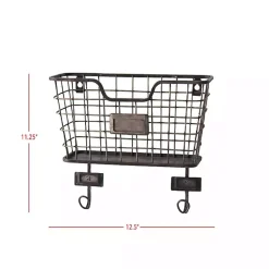 Kirklands Home Wall Storage|Black Metal Wire Mail Wall Pocket