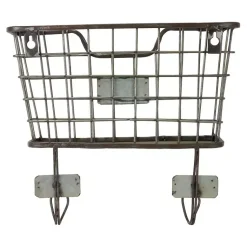 Kirklands Home Wall Storage|Black Metal Wire Mail Wall Pocket