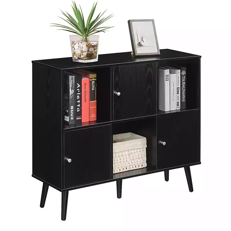 Kirklands Home Cabinets & Sideboards|Mid-Century Modern Cubby Cabinet Black