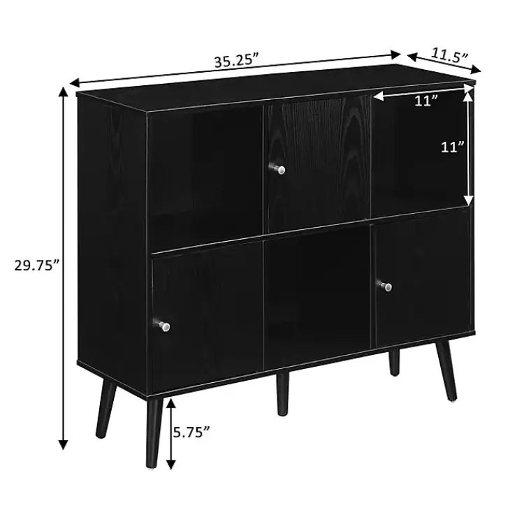 Kirklands Home Cabinets & Sideboards|Mid-Century Modern Cubby Cabinet Black