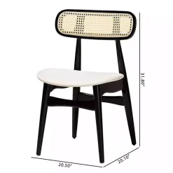 Kirklands Home Dining Chairs|Black Mid-Century Modern Dining Chairs, Set of 2 White