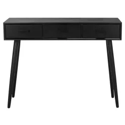 Kirklands Home Console Tables|Mid-Century Modern 3-Drawer Console Table Black
