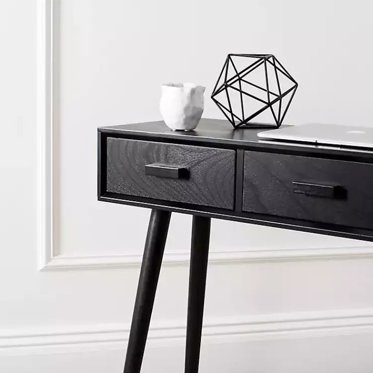 Kirklands Home Console Tables|Mid-Century Modern 3-Drawer Console Table Black