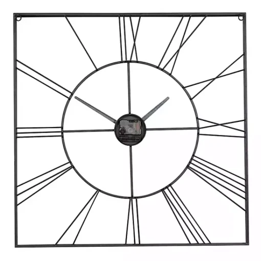 Kirklands Home Clocks|Minimal Square Open Face Clock Black