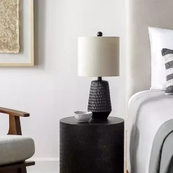 Kirklands Home Table Lamps|Modern Etched Table Lamp Black