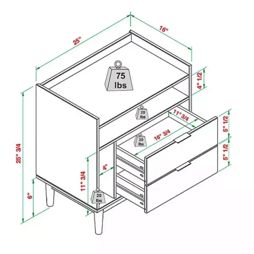 Kirklands Home Nightstands|Modern Frame Wood Nightstand Black