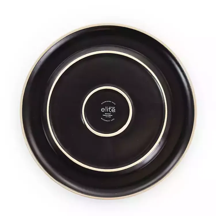 Kirklands Home Dinnerware|Modern Stoneware 16-pc. Dinnerware Set Black