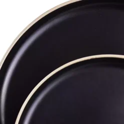 Kirklands Home Dinnerware|Modern Stoneware 16-pc. Dinnerware Set Black