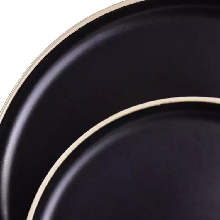 Kirklands Home Dinnerware|Modern Stoneware 16-pc. Dinnerware Set Black