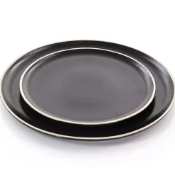 Kirklands Home Dinnerware|Modern Stoneware 16-pc. Dinnerware Set Black