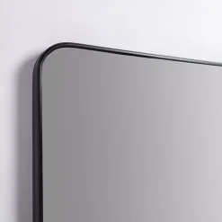 Kirklands Home Framed Mirrors|Nouveau Linear Curved Corner Mirror Black
