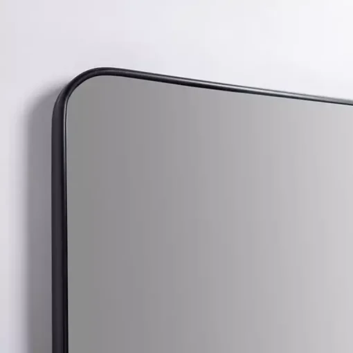 Kirklands Home Framed Mirrors|Nouveau Linear Curved Corner Mirror Black
