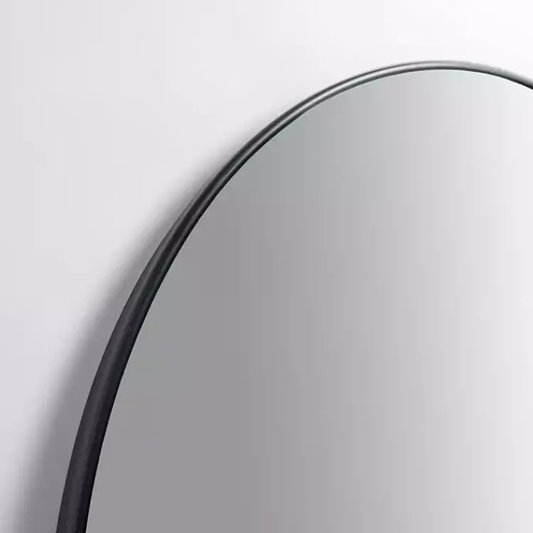 Kirklands Home Framed Mirrors|Nouveau Linear Round Mirror Black