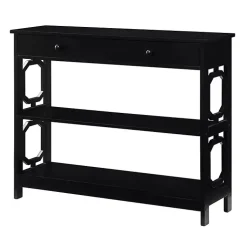 Kirklands Home Console Tables|Octagon 2-Shelf Console Table Black