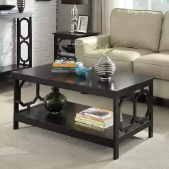 Kirklands Home Coffee Tables|Octagon Single Shelf Coffee Table Black