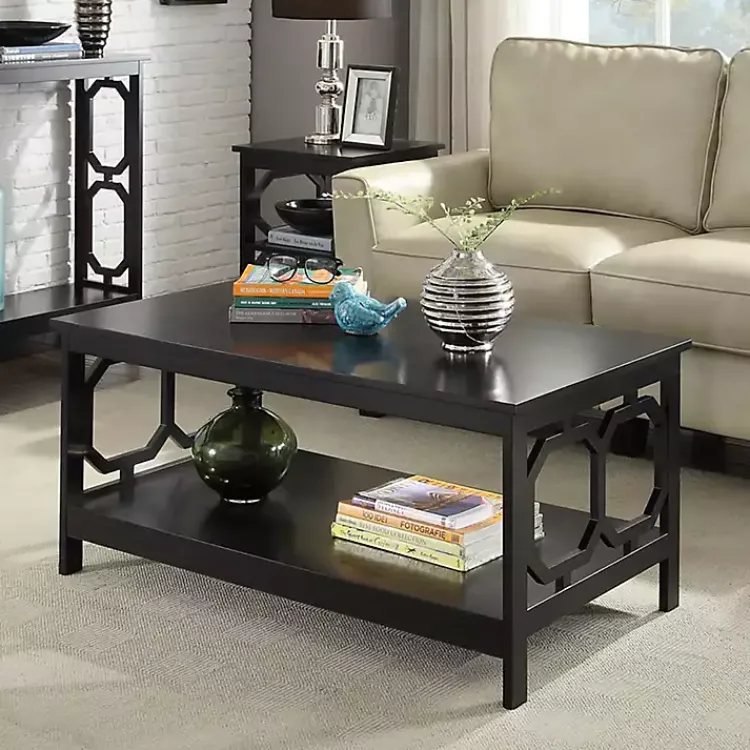 Kirklands Home Coffee Tables|Octagon Single Shelf Coffee Table Black