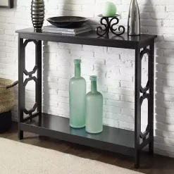Kirklands Home Console Tables|Octagon Single Shelf Console Table Black