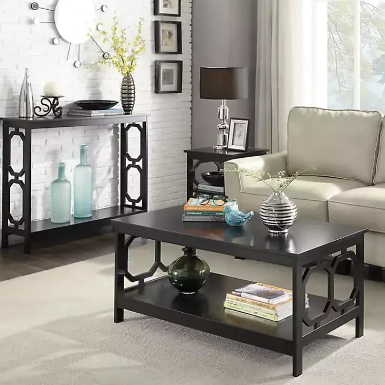 Kirklands Home Console Tables|Octagon Single Shelf Console Table Black