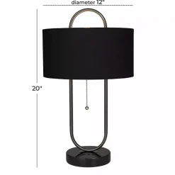 Kirklands Home Table Lamps|Open Metal Loop Table Lamp Black