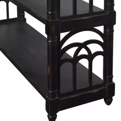 Kirklands Home Entryway Furniture|Open Shelf Cathedral Ends Console Table Black