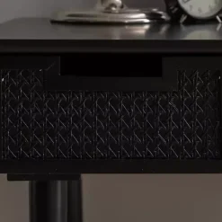 Kirklands Home Office Furniture|Rattan Ryker Desk Black