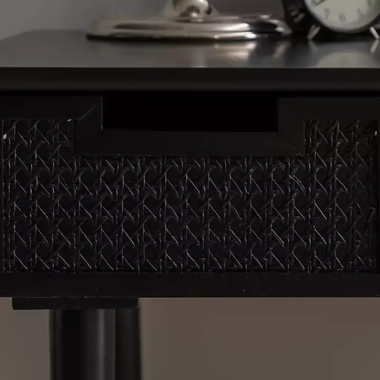 Kirklands Home Office Furniture|Rattan Ryker Desk Black