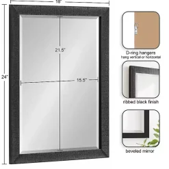 Kirklands Home Decorative Mirrors|Black Reyna Rectangle Wall Mirror