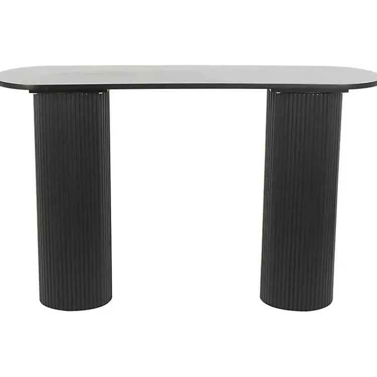 Kirklands Home Console Tables|Ribbed Pillars Console Table Black