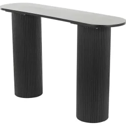 Kirklands Home Console Tables|Ribbed Pillars Console Table Black