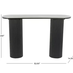 Kirklands Home Console Tables|Ribbed Pillars Console Table Black