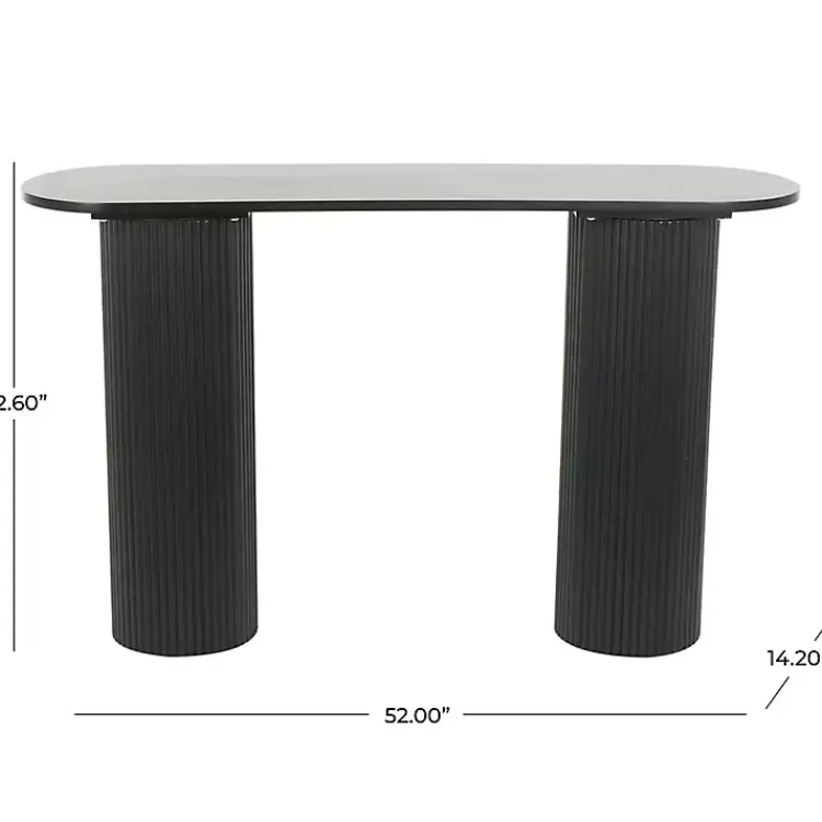 Kirklands Home Console Tables|Ribbed Pillars Console Table Black