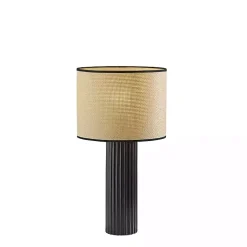 Kirklands Home Table Lamps|Black Ribbed Primrose Table Lamp