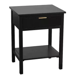 Kirklands Home Accent & End Tables|Ribbed Wood Colleen Accent Table Black
