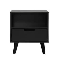 Kirklands Home Nightstands|Riviera Single Drawer Nightstand Black