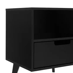 Kirklands Home Nightstands|Riviera Single Drawer Nightstand Black