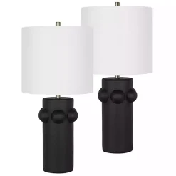 Kirklands Home Table Lamps|Black Robust Table Lamps, Set of 2 White