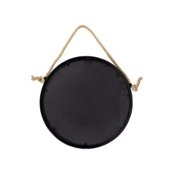 Kirklands Home Framed Mirrors|Black Round Framed Mirror with Rope