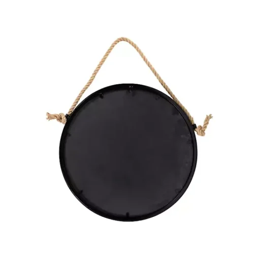 Kirklands Home Framed Mirrors|Black Round Framed Mirror with Rope