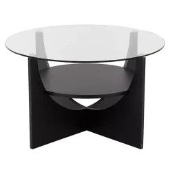 Kirklands Home Coffee Tables|Round Glass Coffee Table Black