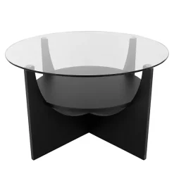 Kirklands Home Coffee Tables|Round Glass Coffee Table Black