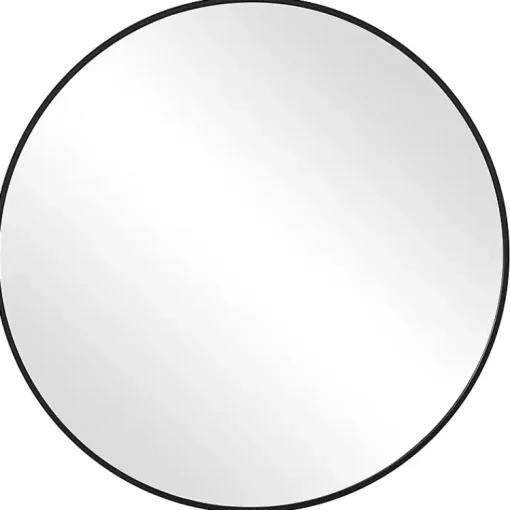 Kirklands Home Framed Mirrors|Round Simple Frame Medium Wall Mirror Black