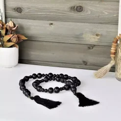 Hot Round Wood Bead Tassel Garland Decorative Accents