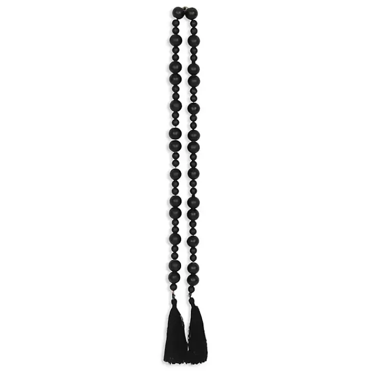 Hot Round Wood Bead Tassel Garland Decorative Accents