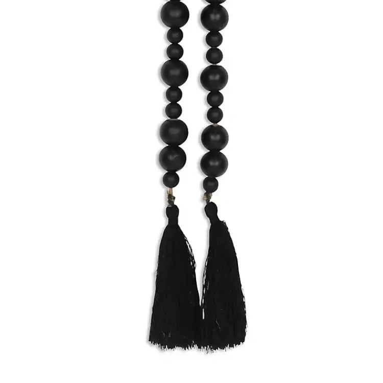 Hot Round Wood Bead Tassel Garland Decorative Accents